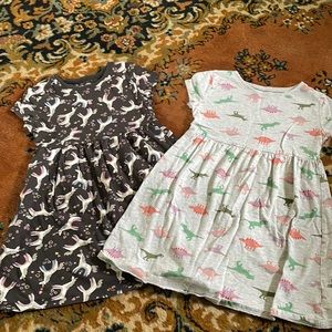 Two old navy dresses unicorn dress Dino dress